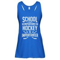 Funny Hockey School Is Important But Hockey Is Importanter Gift Ladies Essential Flowy Tank