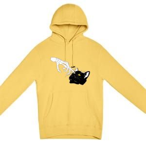 Funny Halloween Skeleton Boop Kitten Cat Nose Premium Pullover Hoodie