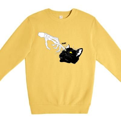 Funny Halloween Skeleton Boop Kitten Cat Nose Premium Crewneck Sweatshirt