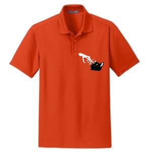 Funny Halloween Skeleton Boop Kitten Cat Nose Dry Zone Grid Polo