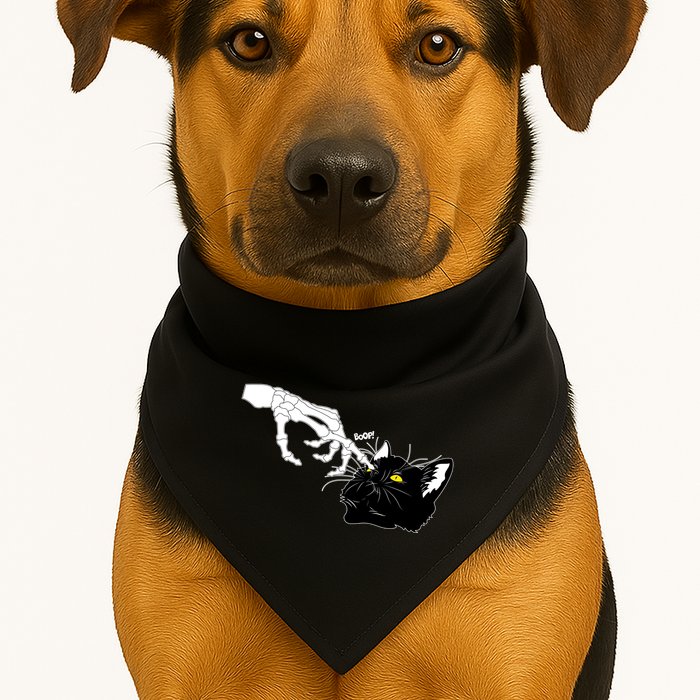 Funny Halloween Skeleton Boop Kitten Cat Nose USA-Made Doggie Bandana