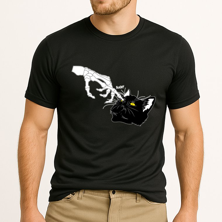 Funny Halloween Skeleton Boop Kitten Cat Nose Performance Shirt