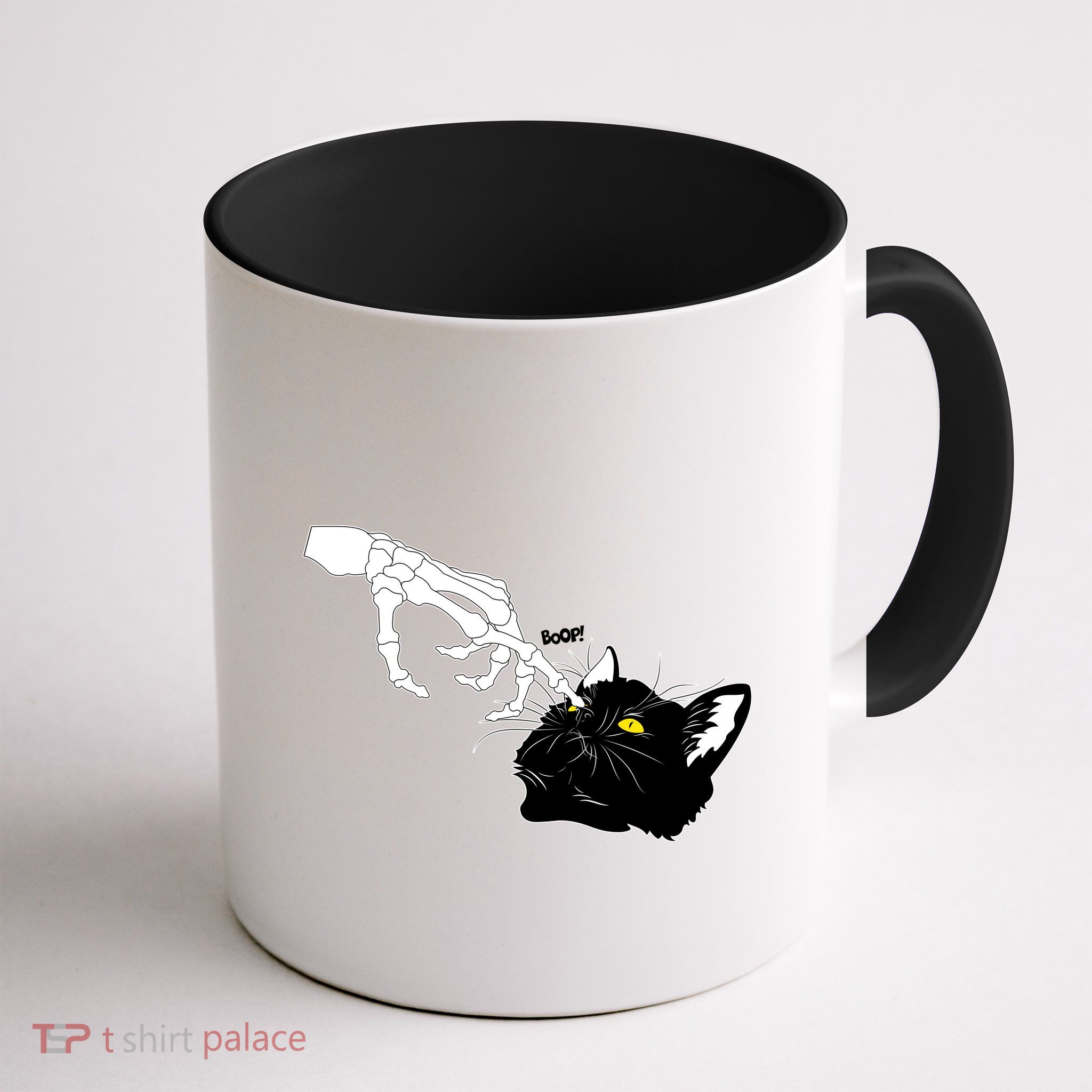 Funny Halloween Skeleton Boop Kitten Cat Nose Mug
