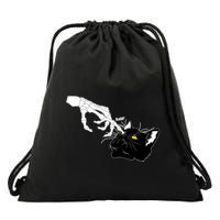 Funny Halloween Skeleton Boop Kitten Cat Nose Drawstring Bag