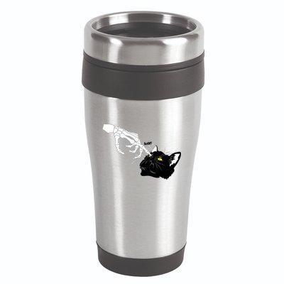 Funny Halloween Skeleton Boop Kitten Cat Nose 16oz Travel Tumbler