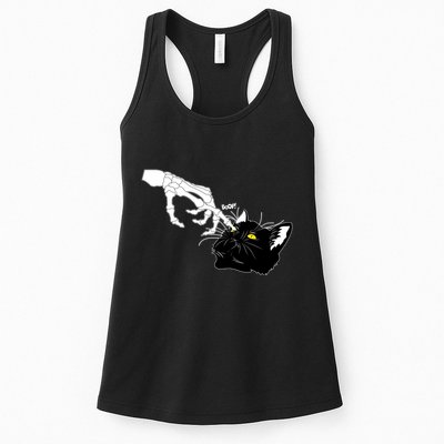 Funny Halloween Skeleton Boop Kitten Cat Nose Womens Tank Top
