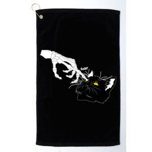 Funny Halloween Skeleton Boop Kitten Cat Nose Platinum Collection Golf Towel