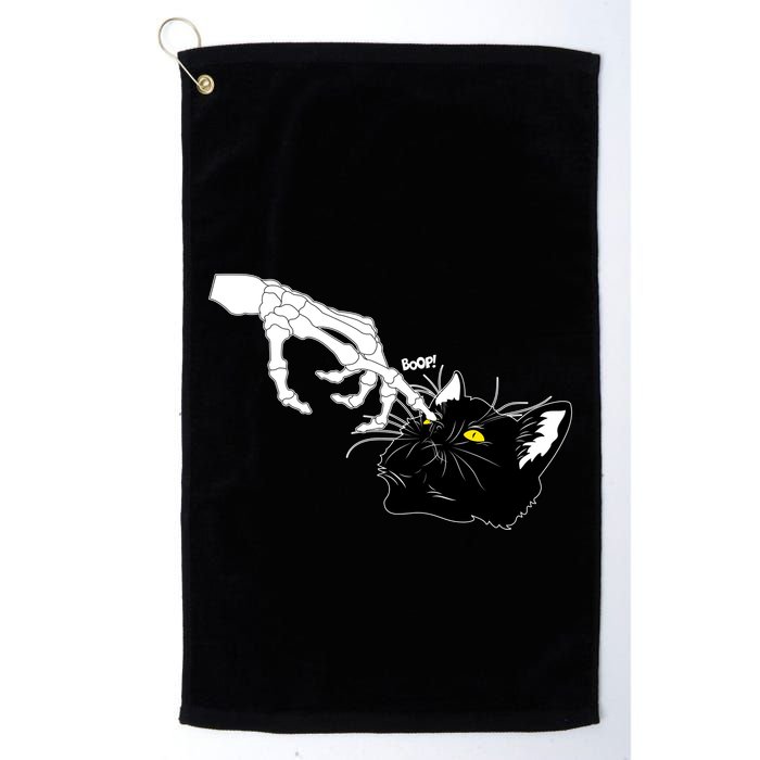 Funny Halloween Skeleton Boop Kitten Cat Nose Golf Towel
