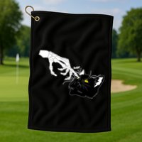 Funny Halloween Skeleton Boop Kitten Cat Nose Golf Towel