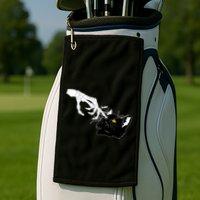 Funny Halloween Skeleton Boop Kitten Cat Nose Golf Towel