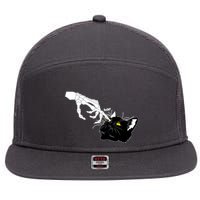 Funny Halloween Skeleton Boop Kitten Cat Nose 7 Panel Mesh Trucker Snapback Hat