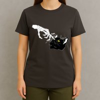 Funny Halloween Skeleton Boop Kitten Cat Nose T-Shirt