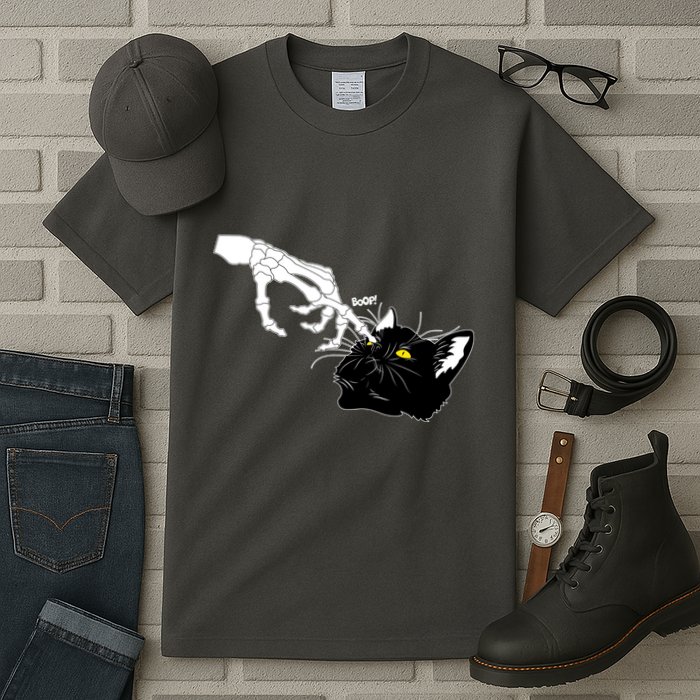 Funny Halloween Skeleton Boop Kitten Cat Nose Tall T-Shirt