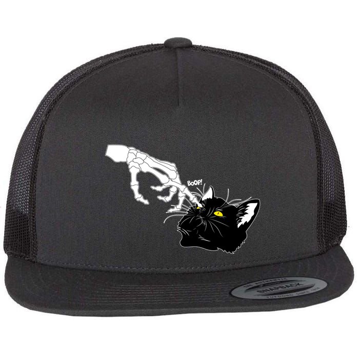 Funny Halloween Skeleton Boop Kitten Cat Nose Flatbill Hat