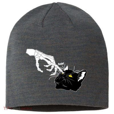 Funny Halloween Skeleton Boop Kitten Cat Nose Sustainable Beanie