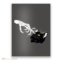 Funny Halloween Skeleton Boop Kitten Cat Nose Poster