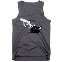 Funny Halloween Skeleton Boop Kitten Cat Nose Tank Top