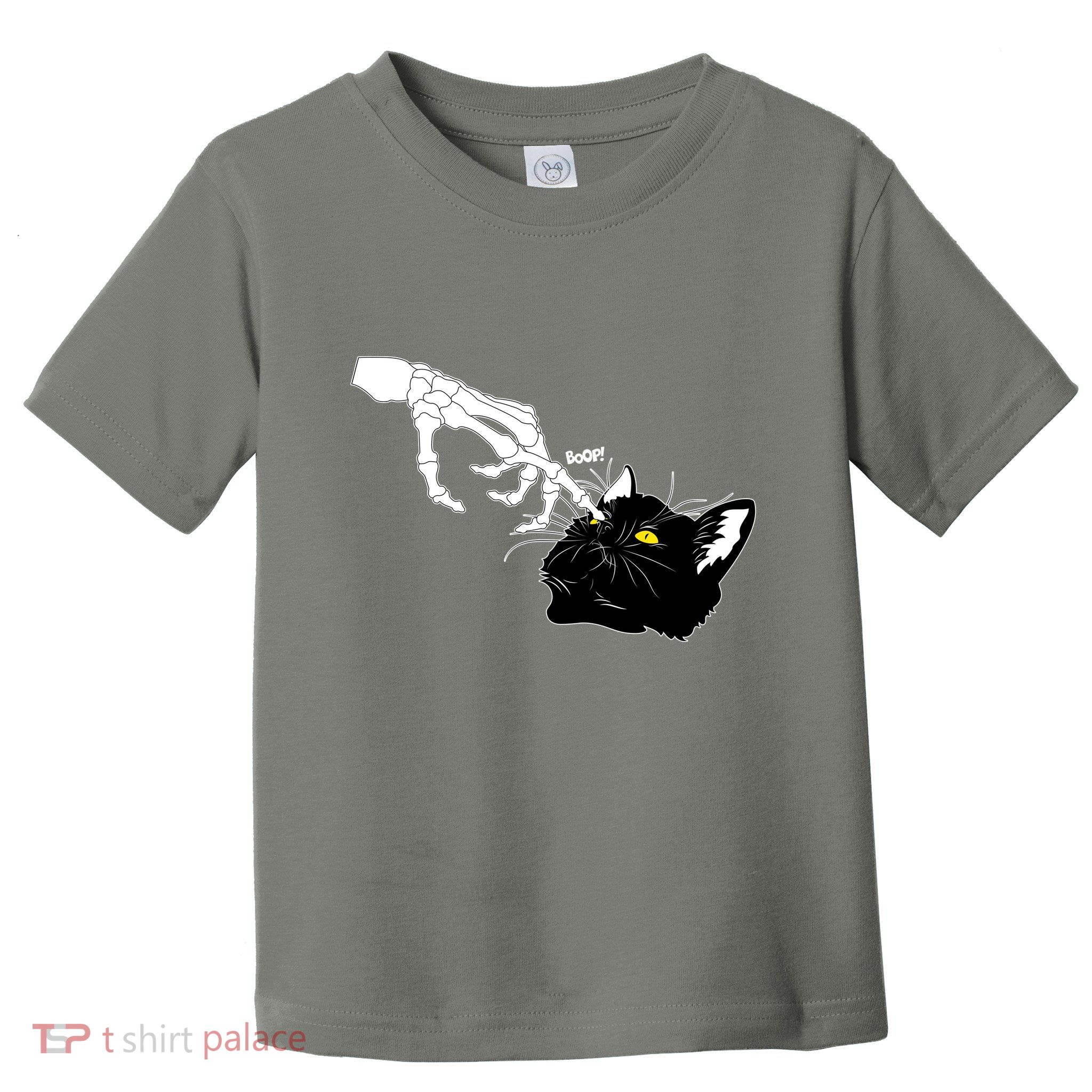Funny Halloween Skeleton Boop Kitten Cat Nose Toddler T-Shirt