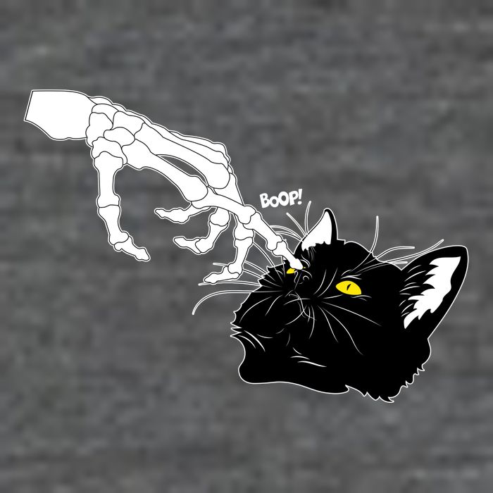 Funny Halloween Skeleton Boop Kitten Cat Nose Toddler T-Shirt