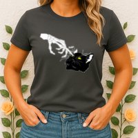 Funny Halloween Skeleton Boop Kitten Cat Nose Womens T-Shirt