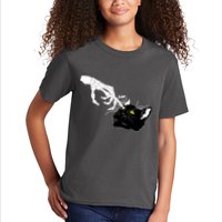 Funny Halloween Skeleton Boop Kitten Cat Nose Kids T-Shirt