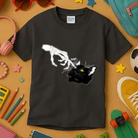 Funny Halloween Skeleton Boop Kitten Cat Nose Kids T-Shirt