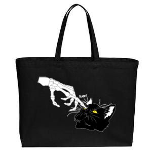 Funny Halloween Skeleton Boop Kitten Cat Nose Cotton Canvas Jumbo Tote