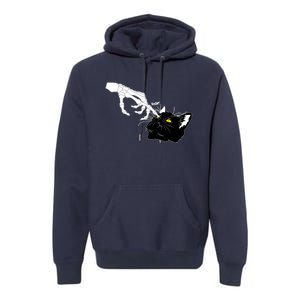 Funny Halloween Skeleton Boop Kitten Cat Nose Premium Hoodie