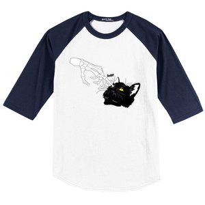 Funny Halloween Skeleton Boop Kitten Cat Nose Baseball Sleeve Shirt