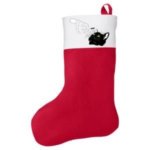 Funny Halloween Skeleton Boop Kitten Cat Nose Felt Holiday Christmas Stocking