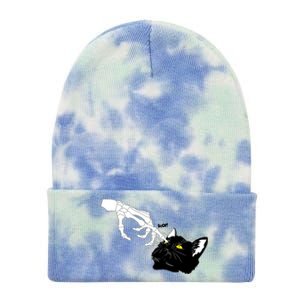 Funny Halloween Skeleton Boop Kitten Cat Nose Tie Dye 12in Knit Beanie