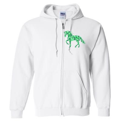 Funny Horse Shamrock For Horse Owner Riding St Patricks Day Great Gift Full Zip Hoodie