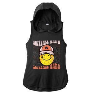 Funny Hippie Smile Face Baseball Mama Softball Mothers Day Ladies PosiCharge Tri-Blend Wicking Draft Hoodie Tank