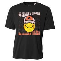 Funny Hippie Smile Face Baseball Mama Softball Mothers Day Cooling Performance Crew T-Shirt