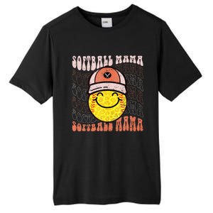 Funny Hippie Smile Face Baseball Mama Softball Mothers Day Tall Fusion ChromaSoft Performance T-Shirt