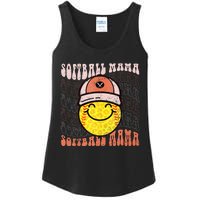 Funny Hippie Smile Face Baseball Mama Softball Mothers Day Ladies Essential Tank