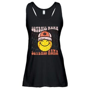 Funny Hippie Smile Face Baseball Mama Softball Mothers Day Ladies Essential Flowy Tank