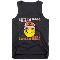 Funny Hippie Smile Face Baseball Mama Softball Mothers Day Tank Top