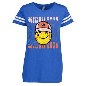 Funny Hippie Smile Face Baseball Mama Softball Mothers Day Enza Ladies Jersey Football T-Shirt