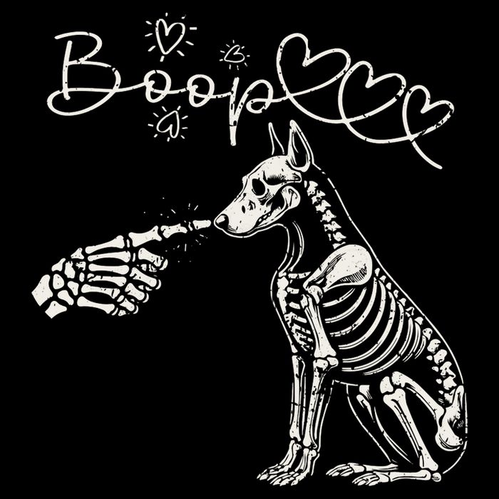 Funny Halloween Skeleton Hand Boop Doberman Pinscher Dog Youth Performance Sprint T-Shirt