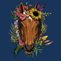 Floral Horse Spring Nature Horse Lovers For Women Men Drawstring Bag