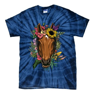 Floral Horse Spring Nature Horse Lovers For Women Men Tie-Dye T-Shirt