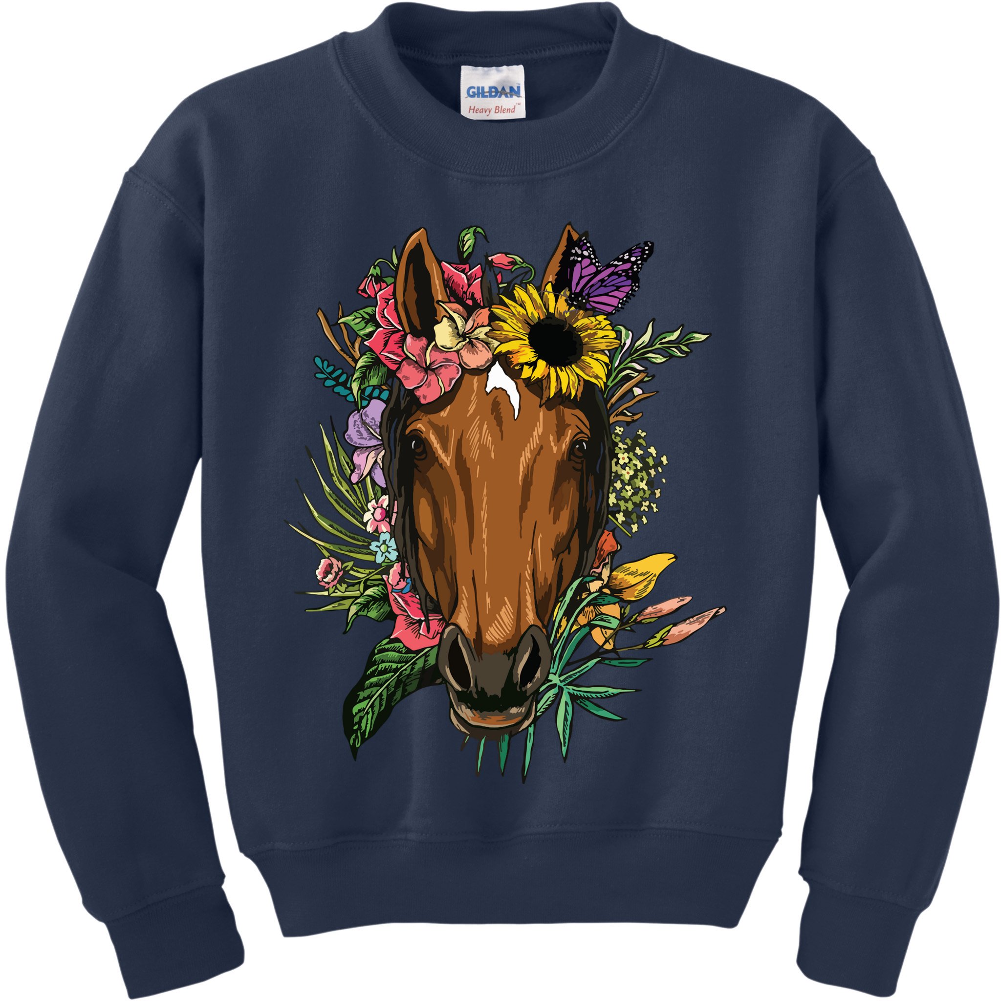 Floral Horse Spring Nature Horse Lovers For Women Men Kids Sweatshirt