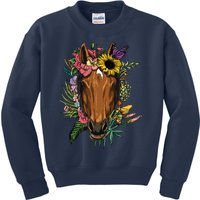 Floral Horse Spring Nature Horse Lovers For Women Men Kids Sweatshirt