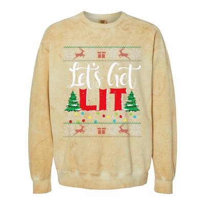 Festive Holiday Sweater with Christmas Lights and Drinking Theme Colorblast Crewneck Sweatshirt