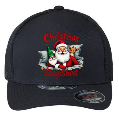 Festive Holiday Sleepfeaturing Santa Elf Reindeer Flexfit Unipanel Trucker Cap