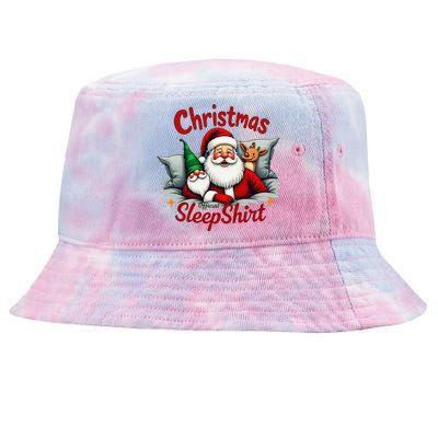 Festive Holiday Sleepfeaturing Santa Elf Reindeer Tie-Dyed Bucket Hat