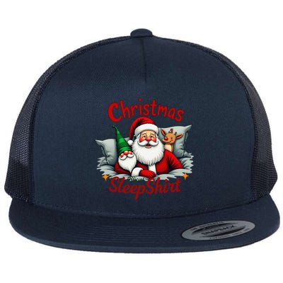 Festive Holiday Sleepfeaturing Santa Elf Reindeer Flat Bill Trucker Hat