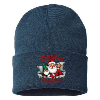 Festive Holiday Sleepfeaturing Santa Elf Reindeer Sustainable Knit Beanie