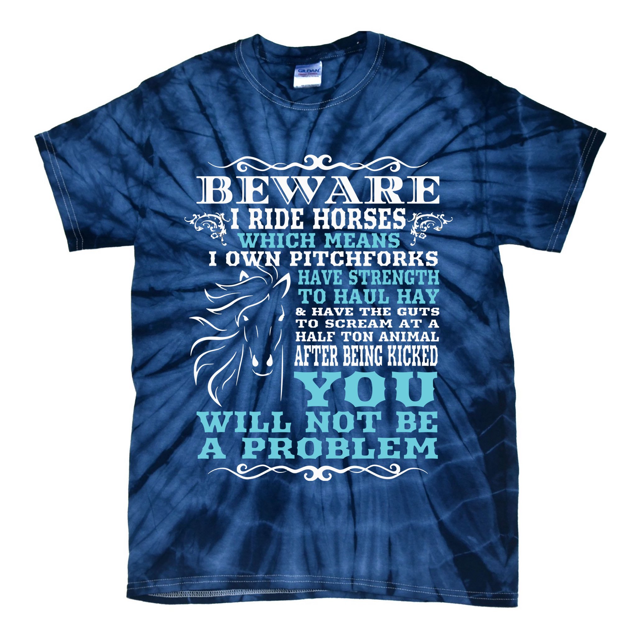 Funny Horse Shirts Horse Lover Beware I Ride Horses Tie-Dye T-Shirt